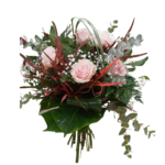 Bouquet con 3 rose rosa