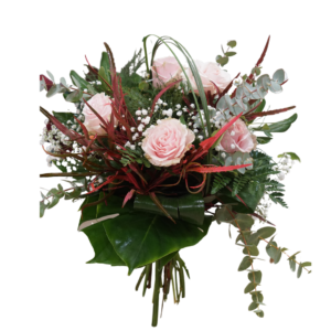 Bouquet con 3 rose rosa